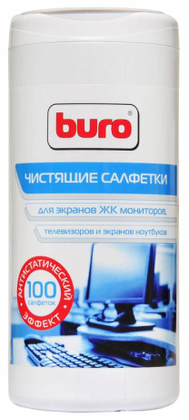 BURO Салфетки BU-Tscreen, 100 шт для экранов мониторов/плазменных/ЖК телевизоров - фото 104527