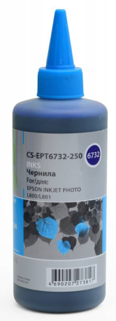 Чернила Cactus CS-EPT6732-250 голубой 250мл для Epson L800/L810/L850/L1800 - фото 104693