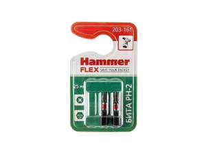 Hammer Flex 203-161  PH-2 25мм, 2шт., Бита - фото 116199