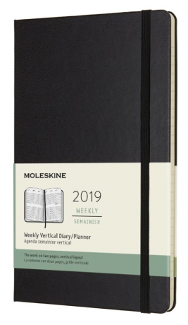 Еженедельник Moleskine CLASSIC WKLY VERTICAL LARGE 130х210мм 144стр. фиксирующая резинка черный - фото 118420