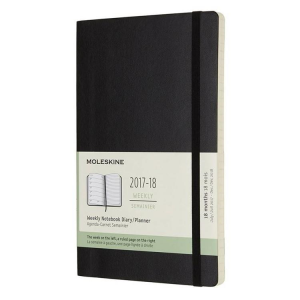 Еженедельник Moleskine ACADEMIC WKNT LGH 130х210мм датир.18мес 208стр. фиксирующая резинка черный - фото 118422