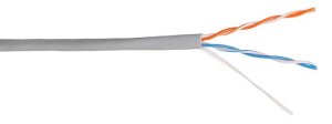 Кабель информационный Lanmaster NM-UTP5E2PR-CCA кат.5е U/UTP не экранированный 2X2 PVC внутренний 305м серый - фото 120710