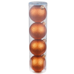 Morozko Набор пластиковых шаров "Радужный Laser" оранжевый (набор х 4 шт),75мм - фото 123532