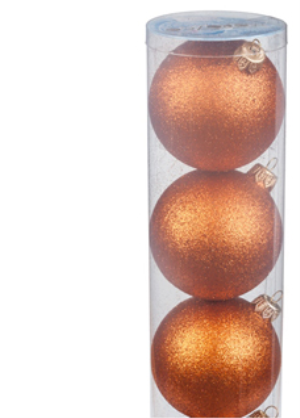 Morozko Набор пластиковых  шаров "Радужный Laser" оранжевый (набор х 3 шт) , 85 мм - фото 123542