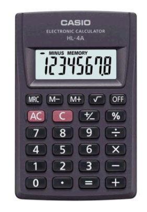 Калькулятор карманный Casio HL-4A черный 8-разр. - фото 125367