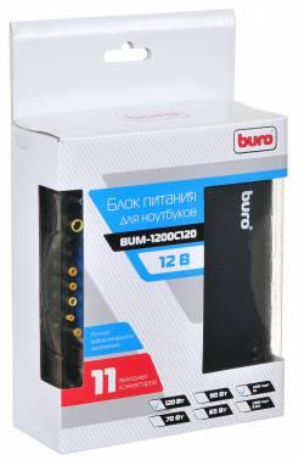Блок питания Buro BUM-1200C120 ручной 120W 15V-24V 11-connectors 5A 1xUSB 1A от прикуривателя - фото 134769