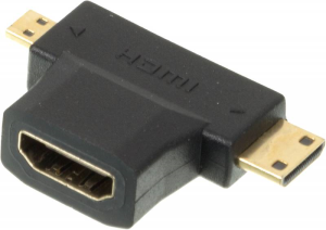 Переходник HDMI (f)/Micro HDMI (m) черный (+ Mini HDMI (Male)) - фото 134956