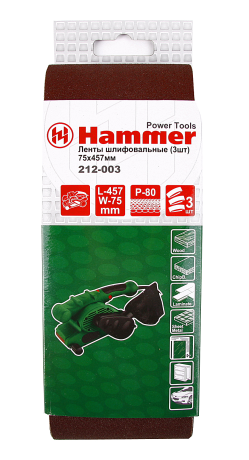 Hammer 75 Х 457 Р 80  3 шт. Лента шлифовальная бесконечная - фото 140092