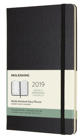 Еженедельник Moleskine CLASSIC WKNT LARGE 130х210мм 144стр. фиксирующая резинка черный - фото 142367