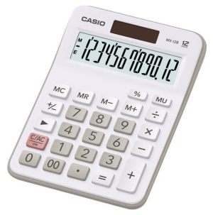 Калькулятор настольный Casio MX-12B-WE белый/серый 12-разр. - фото 149026