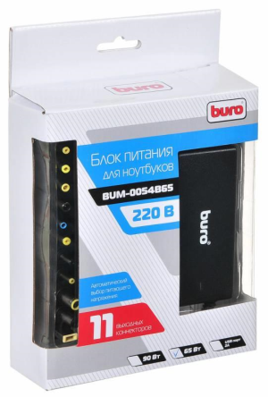 Блок питания Buro BUM-0054B65 автоматический 65W 12V-20V 11-connectors 4A от бытовой электросети LED индикатор - фото 16193
