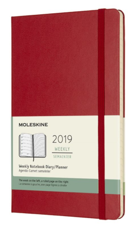 Еженедельник Moleskine CLASSIC WKNT LARGE 130х210мм 144стр. фиксирующая резинка красный - фото 165843