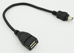 Кабель OTG USB (f)-miniUSB черный 0.2м - фото 169789