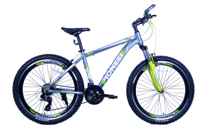 Велосипед с аллюминиевой рамой Pioneer Sky колеса 26 рама 17 Серый-зеленый-белый - фото 180674