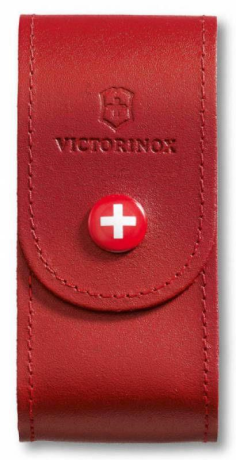 Чехол из нат.кожи Victorinox Leather Belt Pouch (4.0521.1) красный с застежкой на кнопке без упаковки - фото 181349