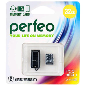 Perfeo microSDHC 32GB Class 10 + USB microSD Reader - фото 182165