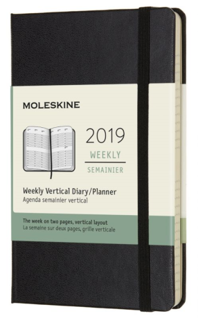 Еженедельник Moleskine CLASSIC WKLY VERTICAL POCKET 90x140мм 144стр. фиксирующая резинка черный - фото 189368