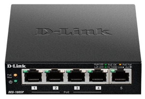 Коммутатор D-Link DES-1005P/B1A 5x100Mb 4PoE 60W неуправляемый - фото 191204