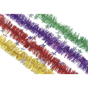 Сноу Бум Мишура, из фольги, 200x10см, со звездами, 4 цвета, SYDT-118 - фото 191758