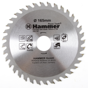 Hammer Csb wd 165мм*36*30/20мм, Круг пильный твердосплавный - фото 21381