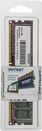 Память DDR3 4Gb 1600MHz Patriot PSD34G16002 RTL PC3-12800 CL11 DIMM 240-pin 1.5В - фото 21596