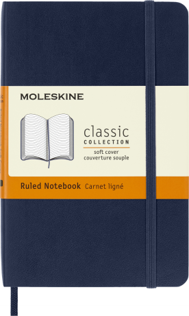 Блокнот Moleskine CLASSIC SOFT QP611B20 90x140мм 192стр. линейка мягкая обложка фиксирующая резинка синий сапфир - фото 23288