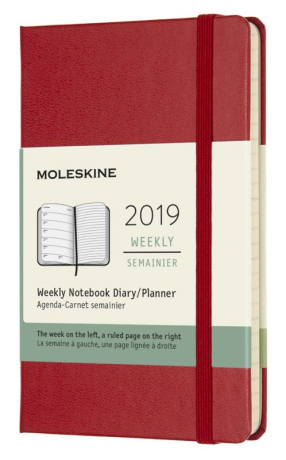 Еженедельник Moleskine CLASSIC WKNT POCKET 90x140мм 144стр. фиксирующая резинка красный - фото 23578