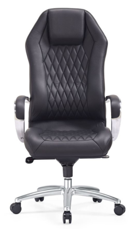 Кресло руководителя Бюрократ _AURA/BLACK черный кожа крестовина алюминий - фото 37959