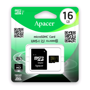 Apacer microSD 16GB Class 10 + adapter - фото 39905