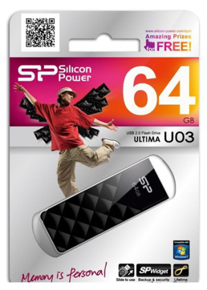 Silicon Power 64Gb Ultima U03 SP064GBUF2U03V1K USB2.0 черный - фото 40113