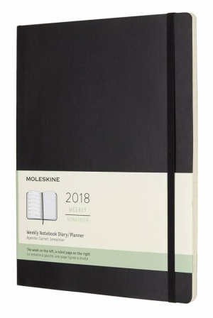 Еженедельник Moleskine CLASSIC WKNT XLARGE SOFT 190х250мм 144стр. мягкая обложка черный - фото 47153