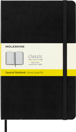 Блокнот Moleskine CLASSIC QP061 Large 130х210мм 240стр. клетка твердая обложка фиксирующая резинка черный - фото 47162