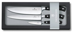 Набор ножей кухон. Victorinox Forged Chefs (7.7243.3) компл.:3шт черный подар.коробка - фото 54880