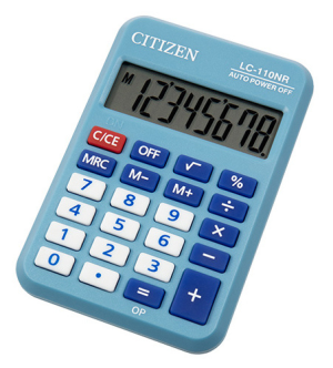 Калькулятор карманный Citizen Cool4School LC-110NRBL голубой 8-разр. - фото 6361
