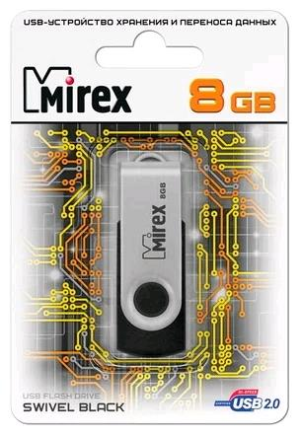 Mirex Swivel, USB 2.0,8ГБ  Черный - фото 63727