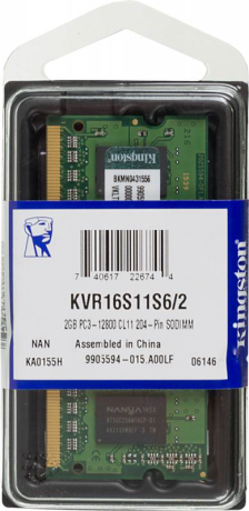 Память DDR3 2Gb 1600MHz Kingston KVR16S11S6/2 RTL PC3-12800 CL11 SO-DIMM 204-pin 1.5В - фото 69029