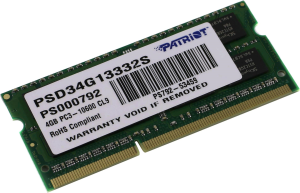 Память DDR3 4Gb 1333MHz Patriot PSD34G13332 RTL PC3-10600 CL9 DIMM 240-pin 1.5В - фото 69309