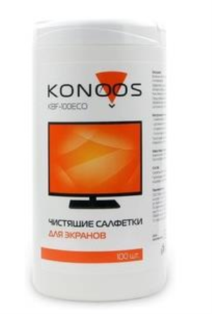 Konoos KBF-100ECO Салфетки для ЖК-экранов в банке, 100 шт. - фото 734147