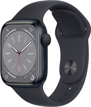 Apple Watch Series 8 А2770 41мм OLED корп.тем.ночь рем.т.ночь р.бр.:S/M (MNU73LL/A) - фото 759659
