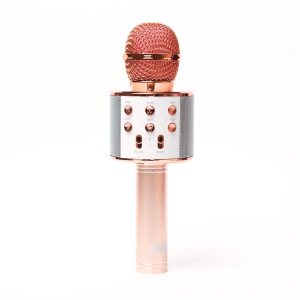 Караоке-микрофон B52 KM-130P, 3Вт, АКБ 800мА/ч, BT (до10м), USB, беспр.микроф. розовый - фото 764427