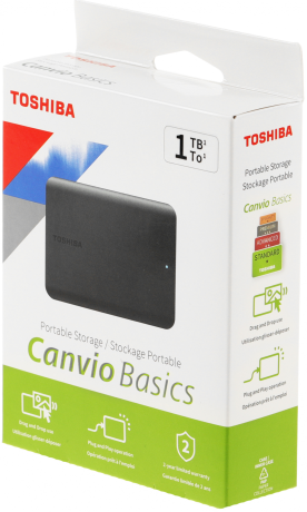 Toshiba USB 3.2 1Tb HDTB510EK3AA Canvio Basics 2.5" черный - фото 773273
