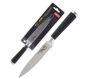 Mallony Нож MAL-05RS (универсальный) с прорезиненной ручкой 985365 - фото 777925