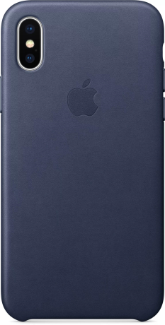 Apple Кожаный чехол Leather Case для iPhone X, цвет (Midnight Blue) тёмно-синий(MQTC2ZM/A) - фото 79487