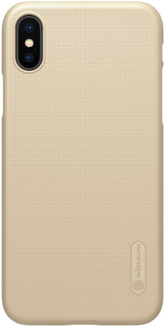 Nillkin Накладка без отверстия для лого Super Frosted Shield для Apple iPhone X (Цвет - золотистый) 6280 (Р) - фото 79567