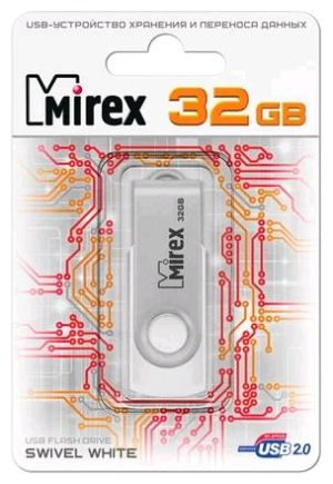 Mirex Swivel, USB 2.0,32ГБ  Белый - фото 87679