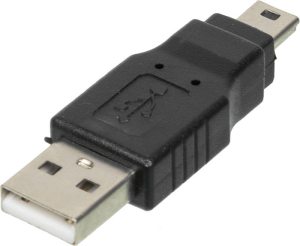 Переходник Ningbo mini USB B (m) USB A(m) черный - фото 94735