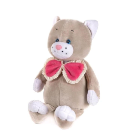 Maxi-Toys Мягкая Игрушка Романтичный Котик с Розовым Бантиком, 20 см, в Коробке