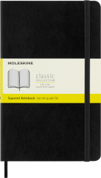 Блокнот Moleskine CLASSIC SOFT QP617 130х210мм 192стр. клетка мягкая обложка фиксирующая резинка черный