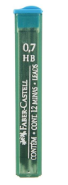 Faber-Castell "Polymer", Грифели для механических карандашей, 12шт., 0,7мм, HB