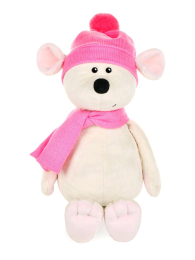 Maxi-Toys Мягкая  игрушка Мышка Мила в Розовом Платье, 21 см